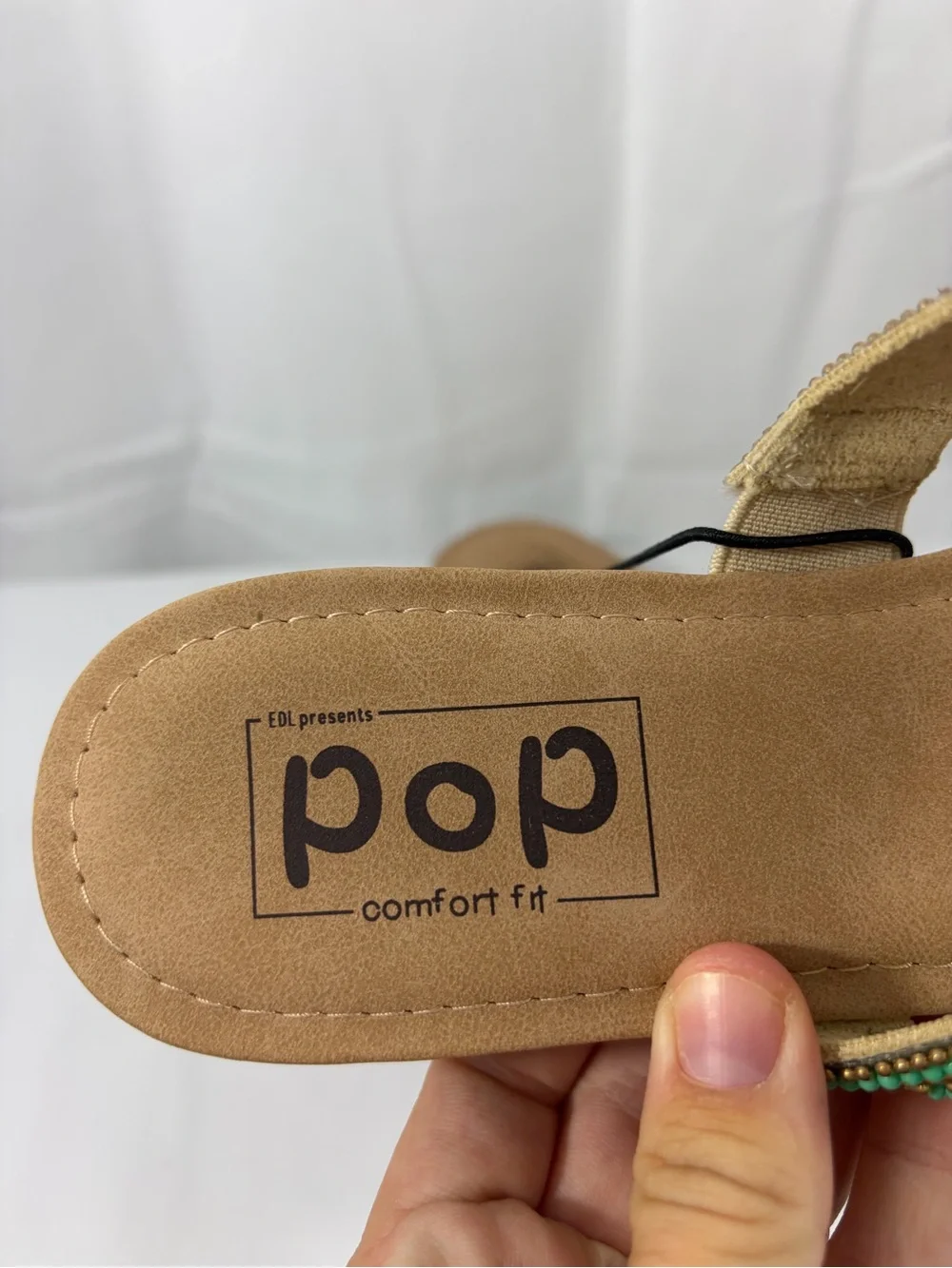 NWT POP Women’s Size 8 Beaded Multi-Color Slide Sandals